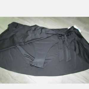 Time and Tru Black Swim Coverup with Built-in Shorts